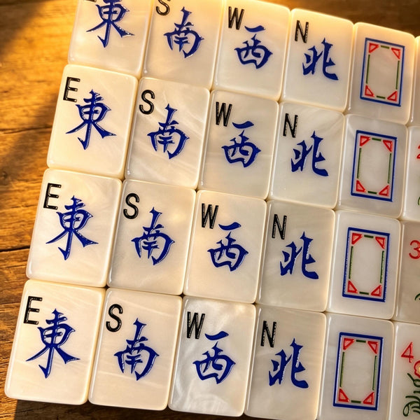 JadeVerse Mahjong Tiles - pearlescent acrylic tiles with floral motifs