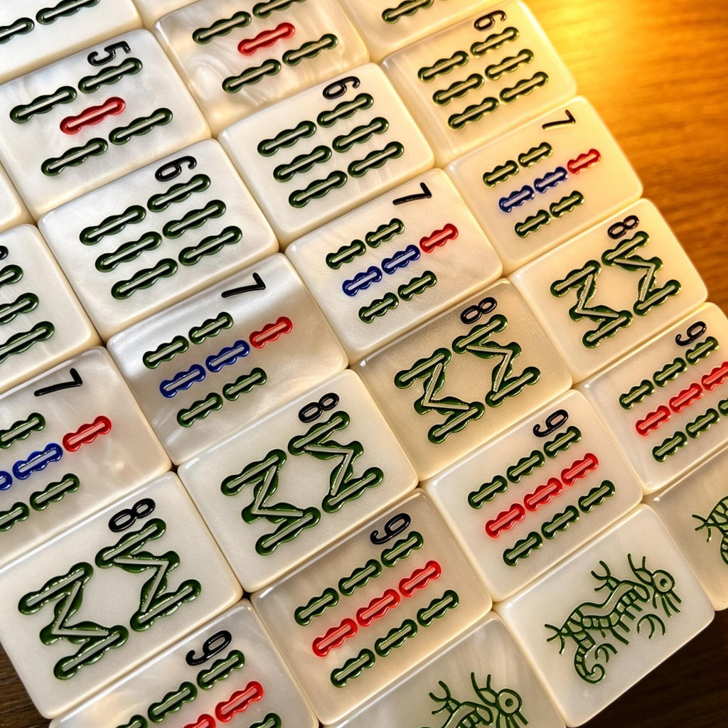 JadeVerse Mahjong Tiles - bamboo and number tiles close-up
