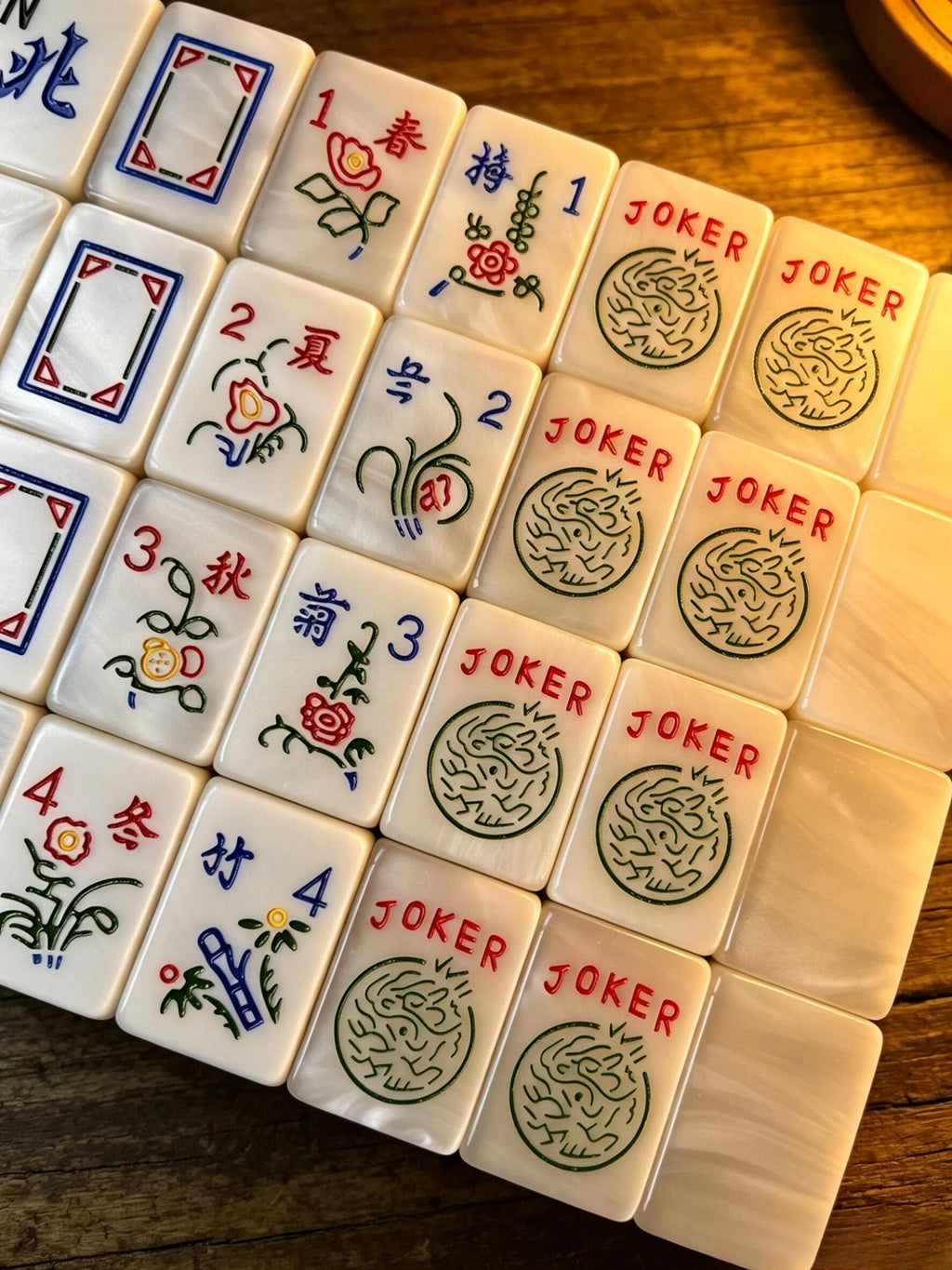 JadeVerse Mahjong Tiles - Joker tiles with masquerade mask motif
