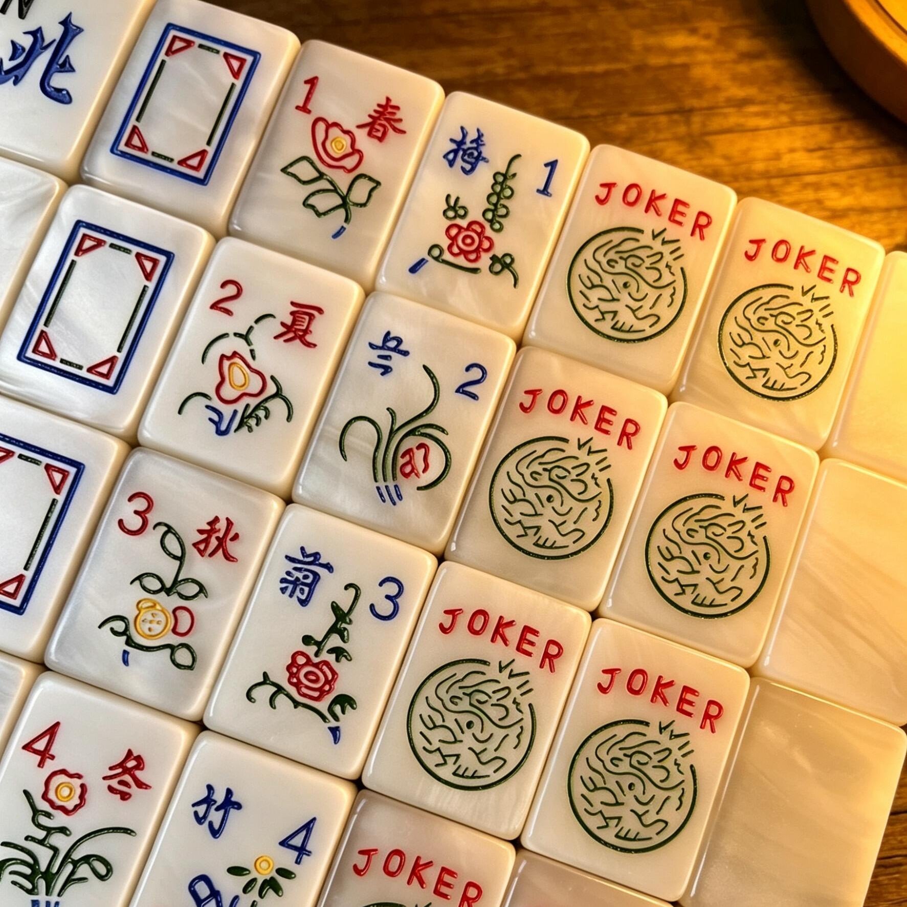 JadeVerse Mahjong Tiles - Joker tiles with masquerade mask motif