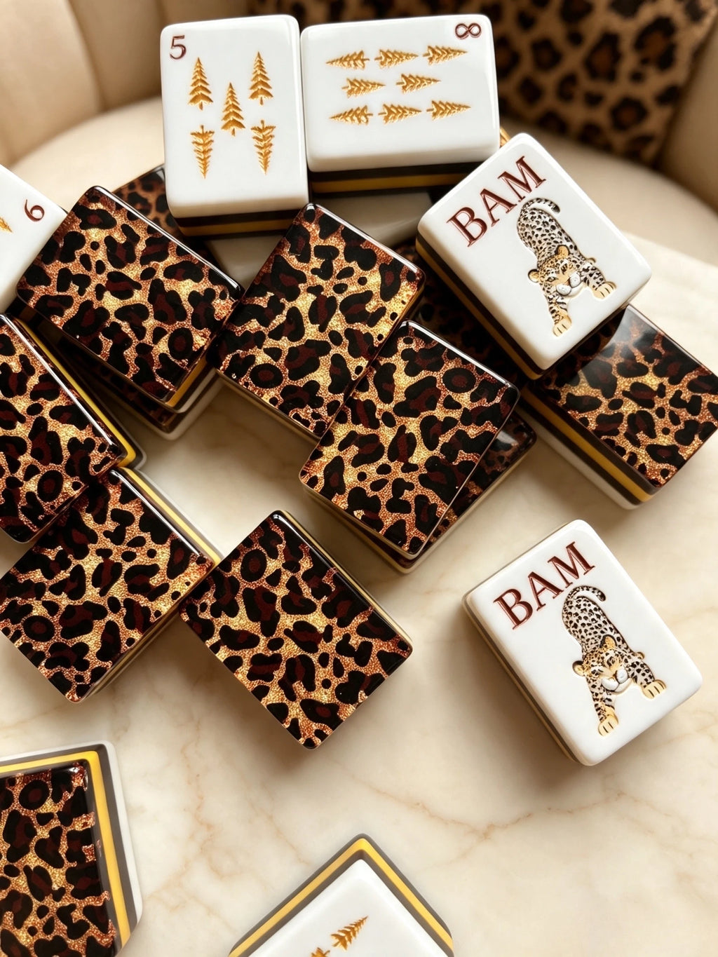Golden Leopard Mahj Set