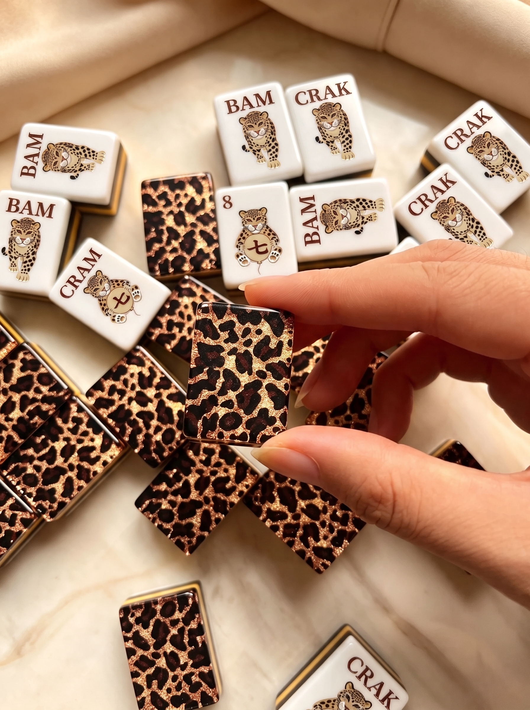 Golden Leopard Mahj Set