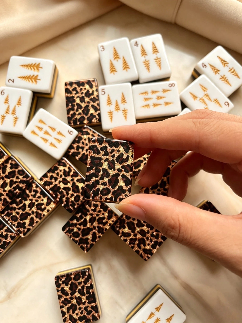 Golden Leopard Mahj Set