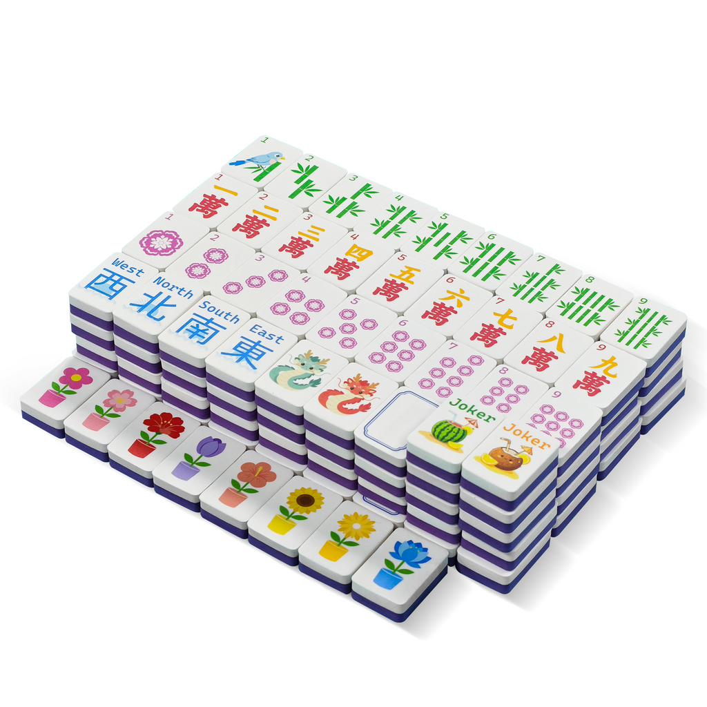 Splash Jong Mahjong Tiles - water-ready design with built-in tile holders