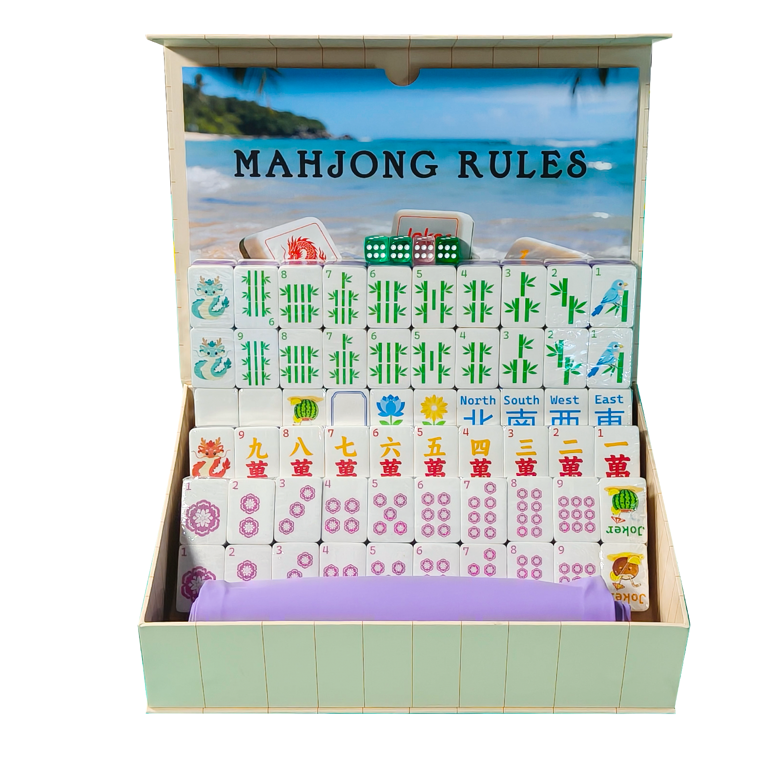 Splash Jong Mahjong Tiles - colorful American mahjong set, perfect for outdoor play