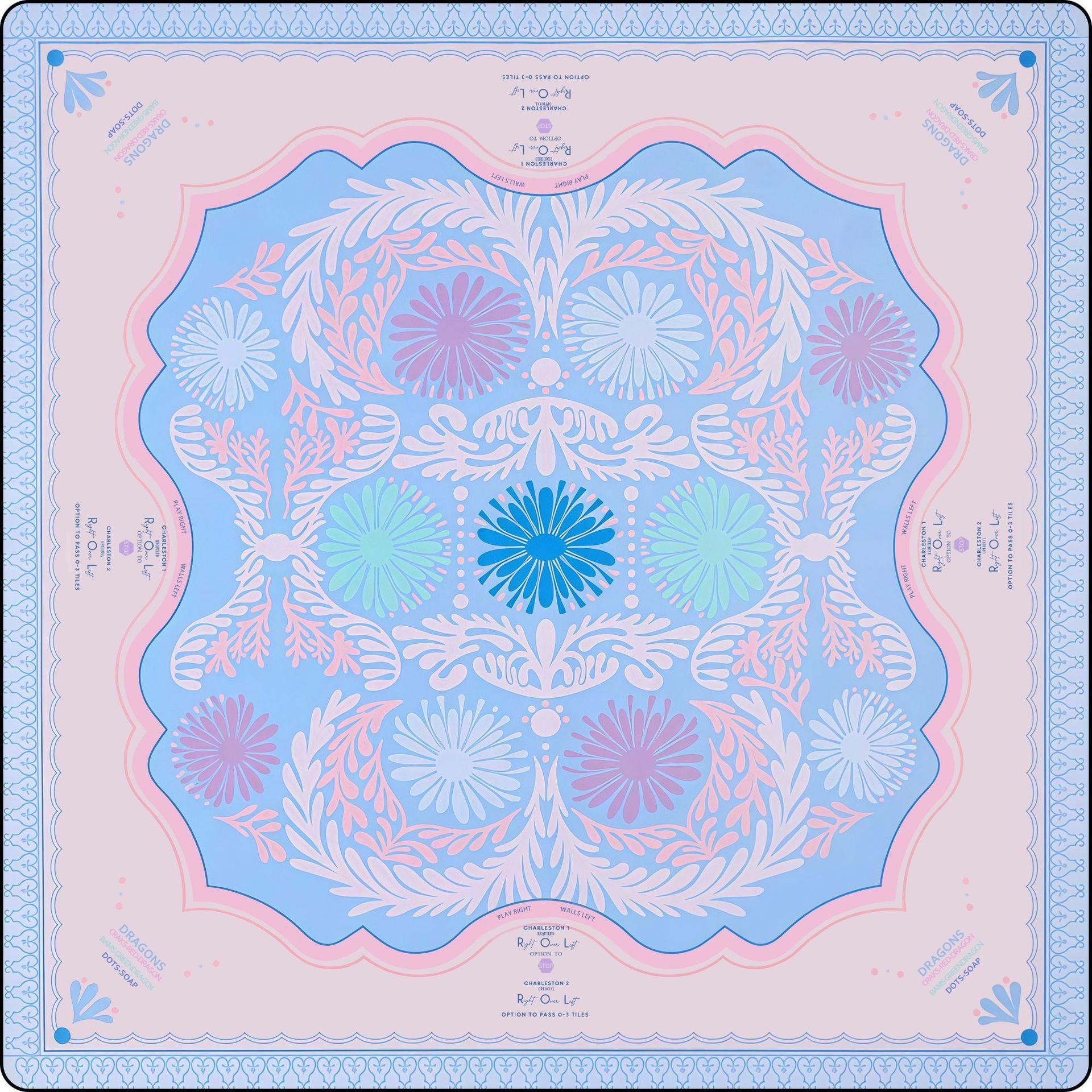 Die blaue Mahjong-Matte aus Porzellan