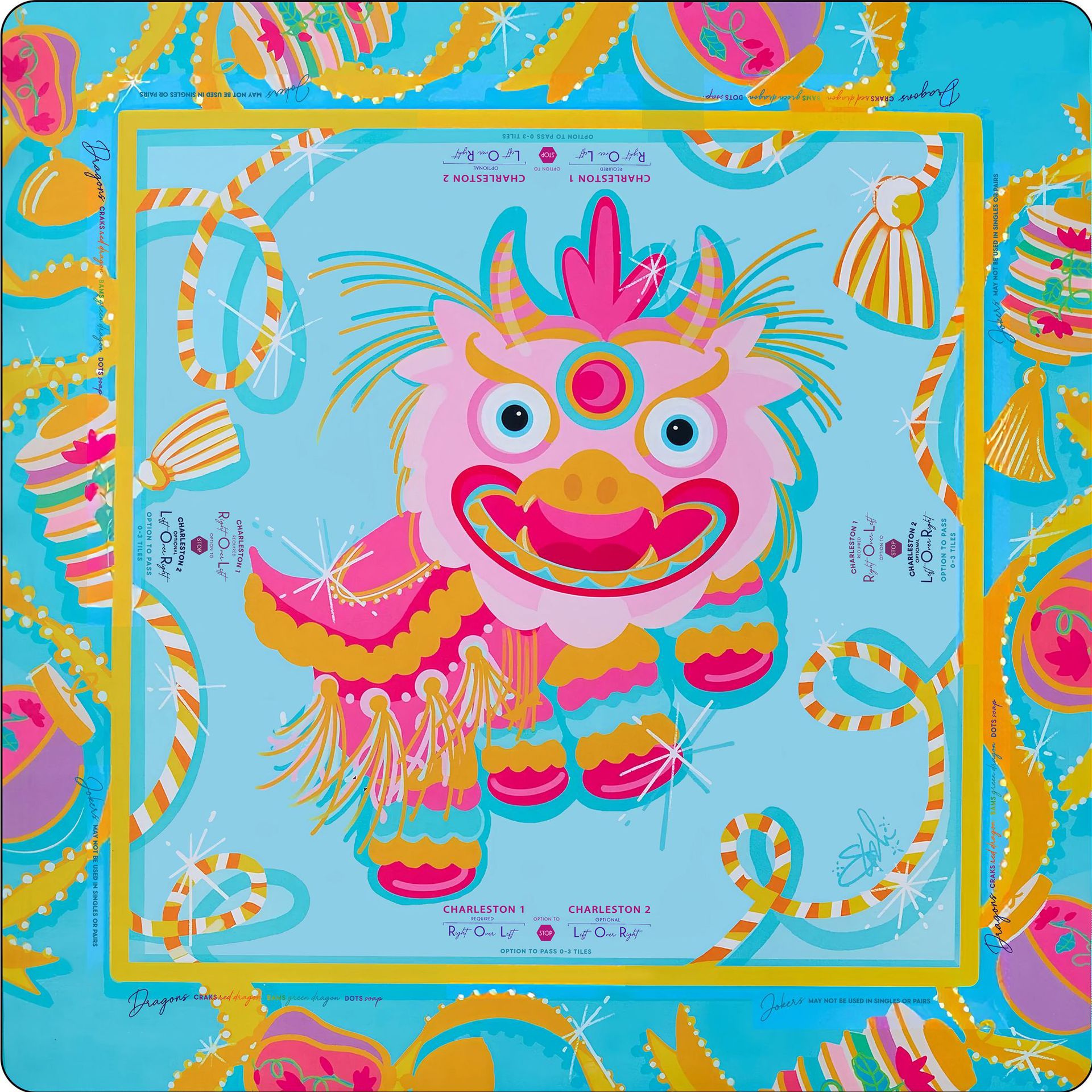 Die Rosa Löwe Mahjong-Matte