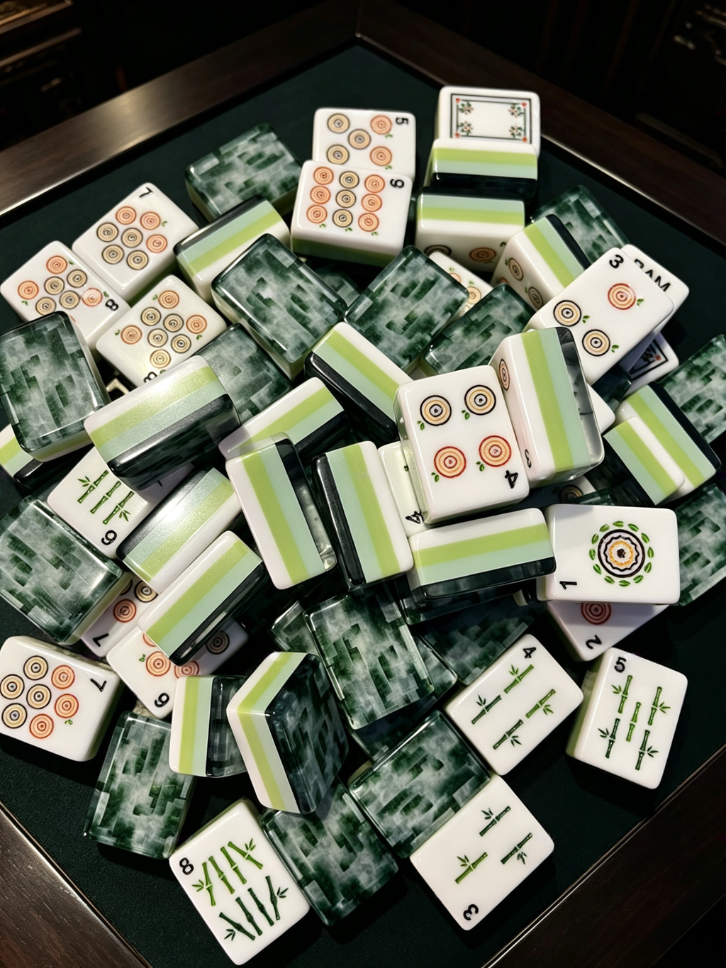 Jade Camo Mahjong Tile Set