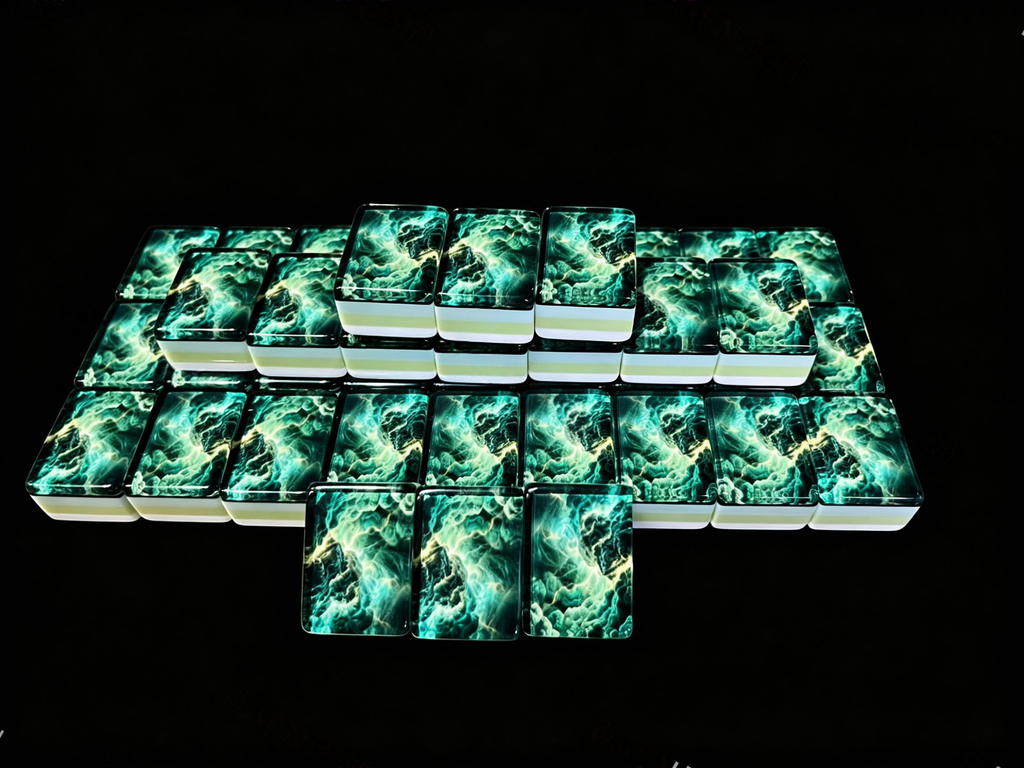 Emerald Storm Mahjong Tile Set